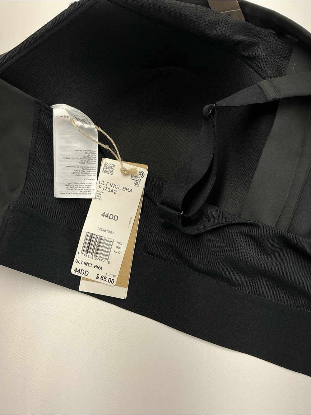 adidas Black Front-Zip High Neck Sports Bra - Picture 6 of 7